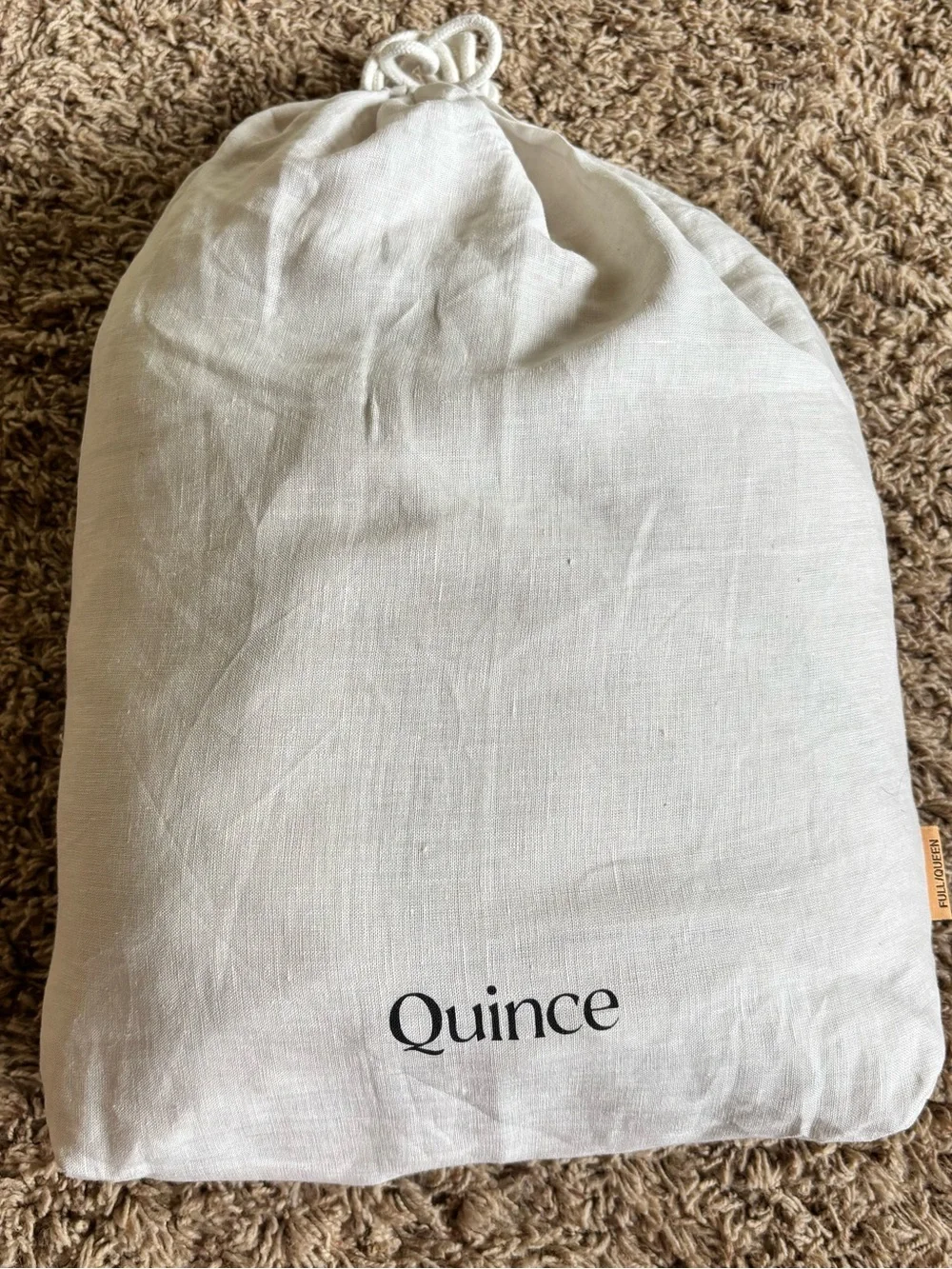 Quince European Linen Duvet Cover Full/Queen Sand Color
